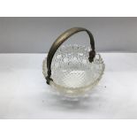 Dutch Cut Glass & Silver Handled Bowl