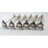 set of 6 Victorian White metal Knife stands