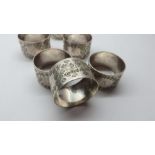 6 Victorian Silver Plated napkin rings