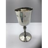 Christmas 1973 Silver Wine Goblet