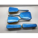 Silver & Enamel 5 Piece Enamel Brush Set