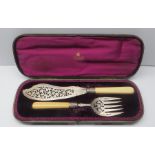 Boxed Victorian Silver Fish Servers