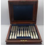 Boxed set of Victorian Fish Knives and Forks