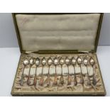Boxed set of 12 Continental Silver Spoons