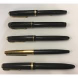 Selection 5 Fountain Pens to Inc 3 x Conway Stewart, 2 x Parker Pens, 14ct Nibs
