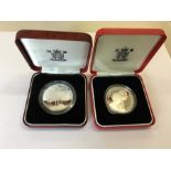 2 x Silver Proof Five Pound Coins