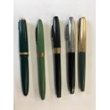 5 14ct Gold Nib Vintage Fountain Pens