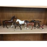Selection Of Six Royal Doulton And Other Horses And Fouls