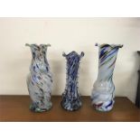 3 End Of The Day Mirano Glass Vases