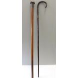 2 silver top walking sticks