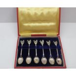 Boxed set of 6 India silver tea spoons
