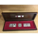 Boxed Set of 1977 Royal Standards Silver Ingot Medallions for the Queen's Silver Jubilee