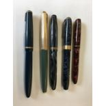 5 14ct Gold Nib Vintage Fountain Pens