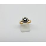 18ct Diamond & Sapphire Ring