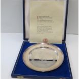 Silver Jubilee plate, boxed with certificate