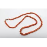 Antique Coral Bead Necklace graduated beads
