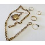 Selection of gold jewellery