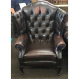 Queen Anne Wing Back Chesterfield Chair