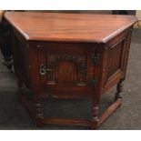 Small Oak Hall Cupboard with Panelled Door