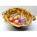 Large Hand Painted Fruit Study Royal Worcester Fruit Bowl By J Bowman