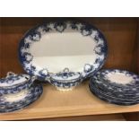 Blue And White Damaged Part Dinner Service