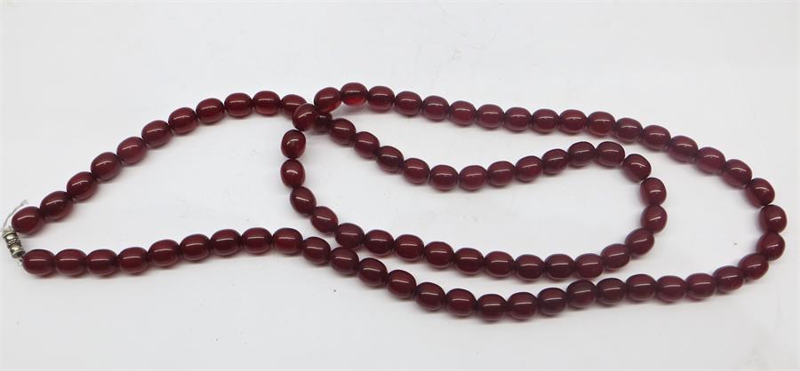 Long Cherry Amber Necklace