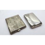 2 Continental silver cigarette cases weight 155grams