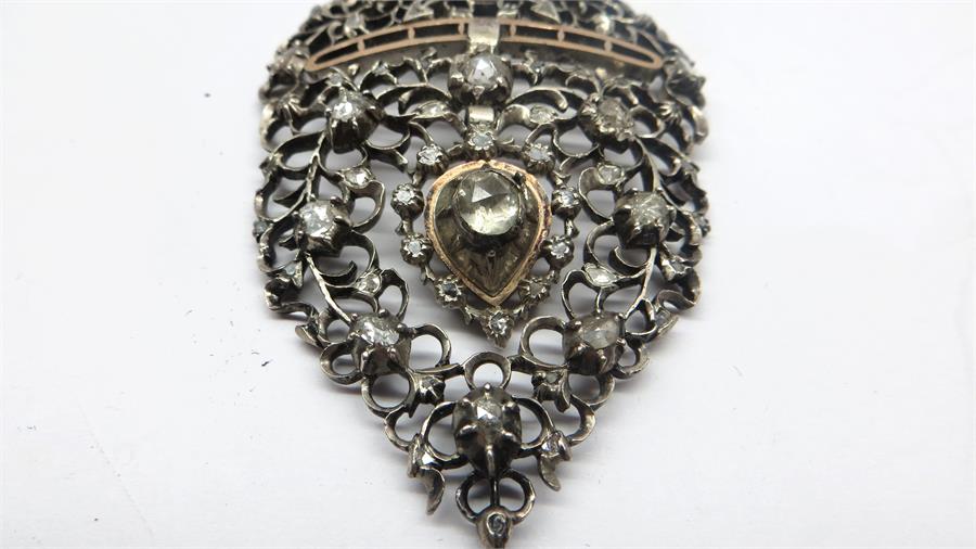 Large Antique Old Rose Diamond Pendant - Image 2 of 7