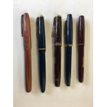 5 14ct Gold Nib Vintage Fountain Pens