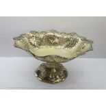 Large Victorian silver and gold gilt fruit bowl London hallmarks makers Robert Harper London 1876