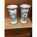 Pair Of Delf Vases