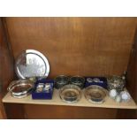 Shelf of Silver Plated Items