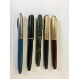 5 14ct Gold Nib Vintage Fountain Pens