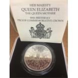 3 x Royal Mint Solid Silver Proof Commemorative Crown Queen Mothers 80th Birthday