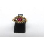 Antique 18ct gold Ruby & Diamond Dress Ring