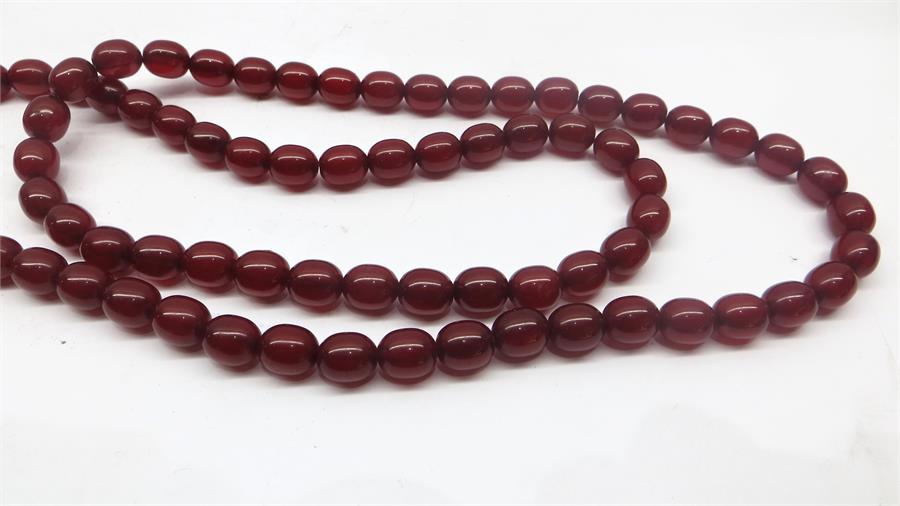 Long Cherry Amber Necklace - Image 2 of 2