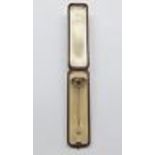 Continental Victorian 14ct Gold & Rose Diamond Stick Pin boxed