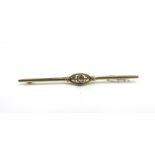 14ct Gold Rose Diamond Set Pin Brooch