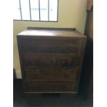 Oak 4 Drawer Chest