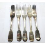 5 Antique Silver table forks weight 393g