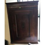 Oak Antique Corner Cabinet with Shelf inlay to Door