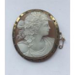 Gold Mounted Cameo Brooch