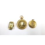 Selection of Gold Items Includes act Ladies Wrist Watch 9ct Gold st Christipher and Gold WW1 Pendant