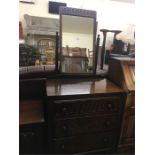 Solid Oak 3 Drawer Dressing Chest with Mirror