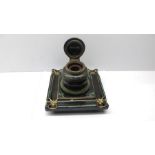 Victorian brass mounted pot inkwell