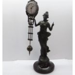 Art Nouveau Style Lady watch Pendulum Clock