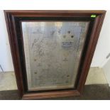 Hallmarked Silver map of Great Britain framed