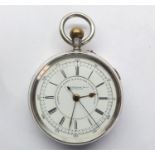 J.Hargreaves Co Liverpool Silver Centre Second Chronograph Pocket watch