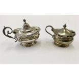 Two Antique silver mustard pots