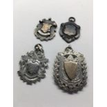 4 Antique silver watch chain fobs weight 56g